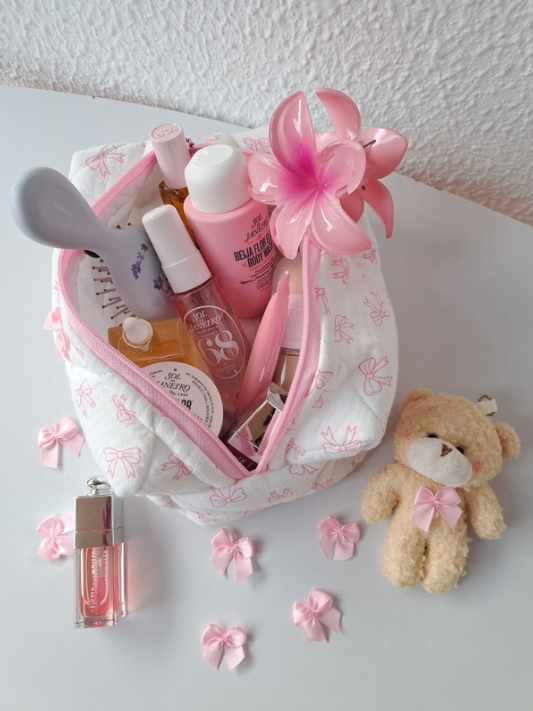 Beauty case bow & bloom