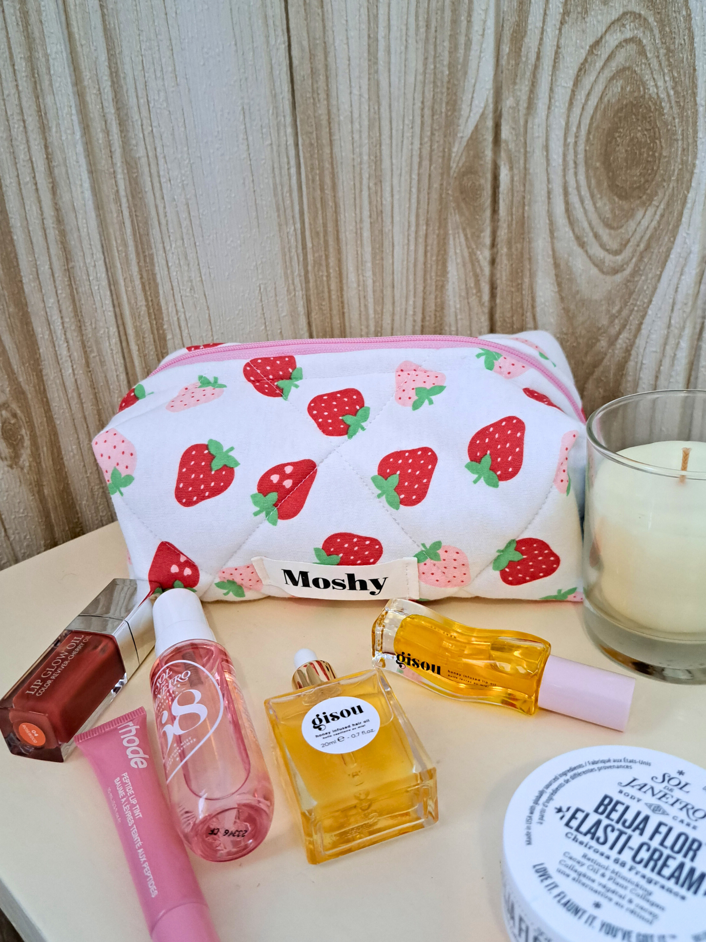 Beauty case "Strawberry kiss"